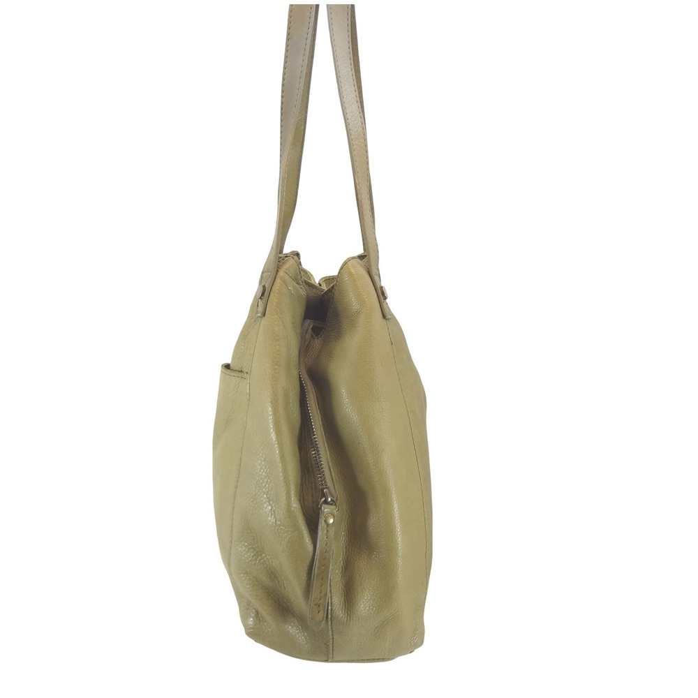 American Leather Co Slouchy Hobo Shoulder Bag Large Olive Green Pebbled - Picture 3 of 9